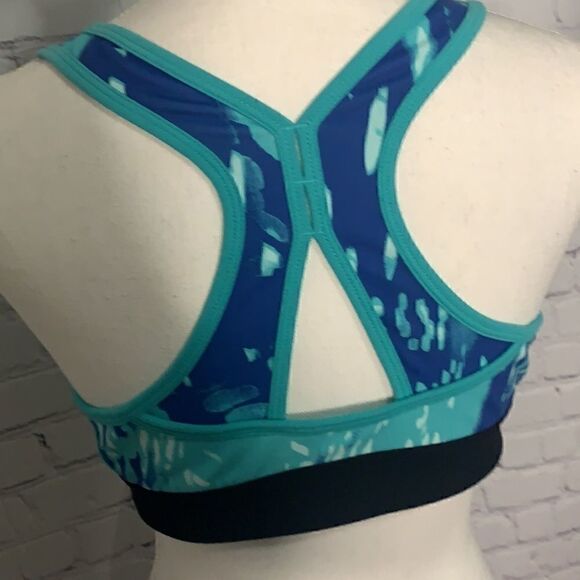 Zella Teal and Blue Racerback Exercise Bra Size L - Picture 2 of 6